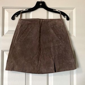 Blank NYC French grey real suede A-line mini skirt. New With Tags